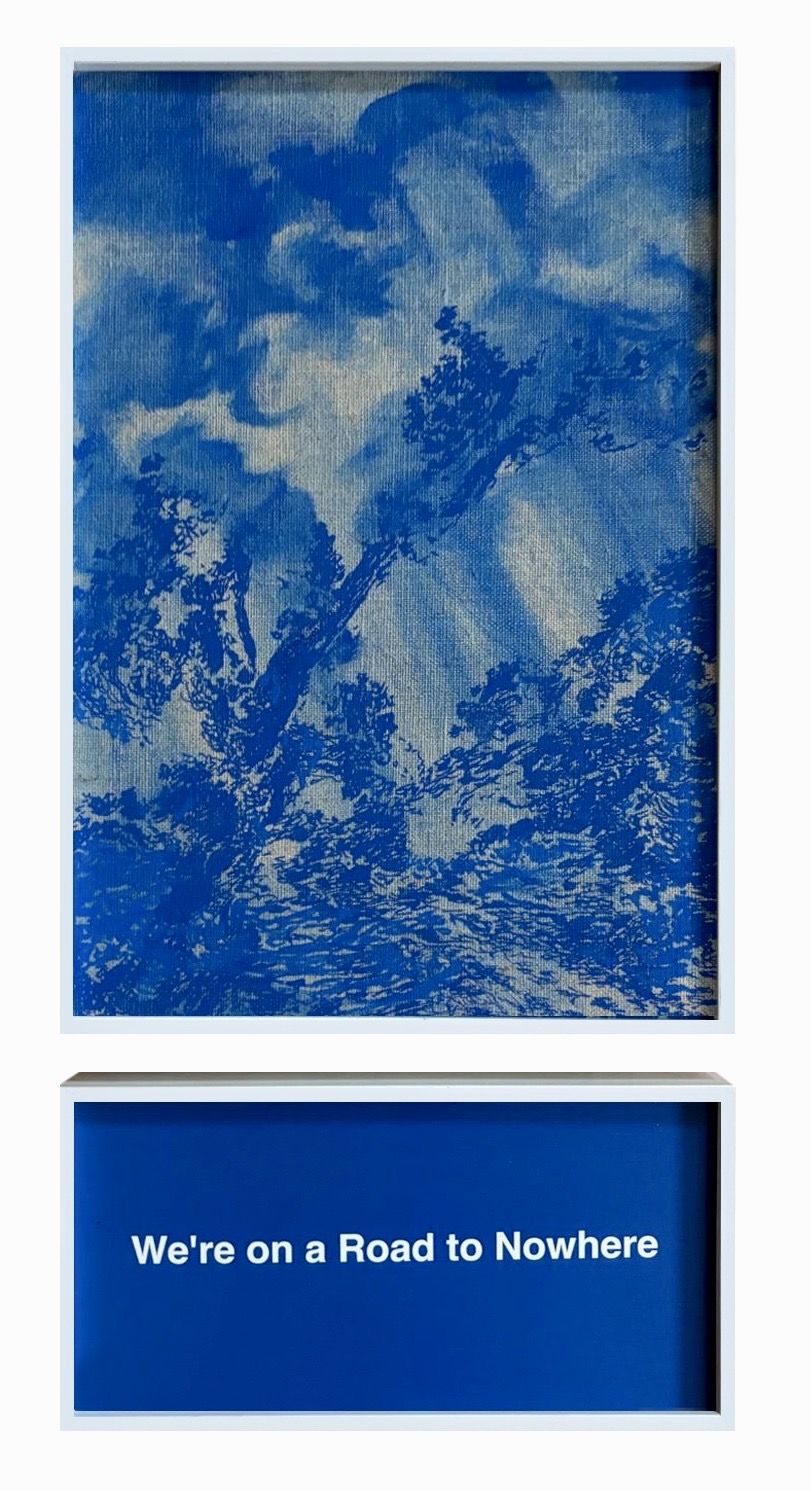 #2 Caneta acrílica sobre tela de linho colada em cartão e impressão digital - 40 x 21 - 2025